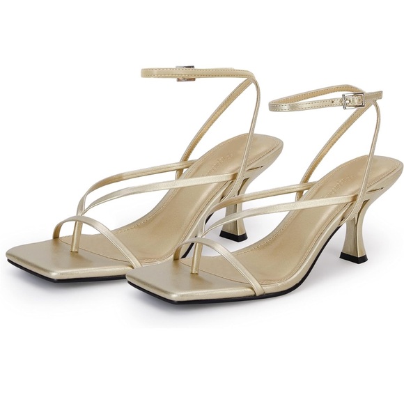 Lace Up Heeled Sandals Square Toe - Picture 1 of 4